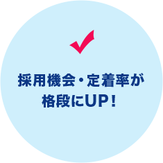 採用機会・定着率が格段にUP！