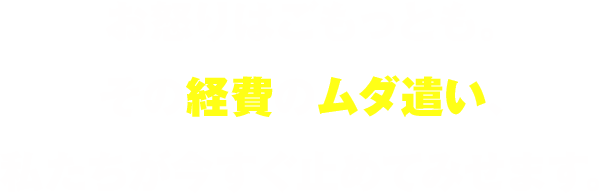 お怒りはごもっとも。その経費のムダ遣い、私たちが今すぐ止めてみせます。